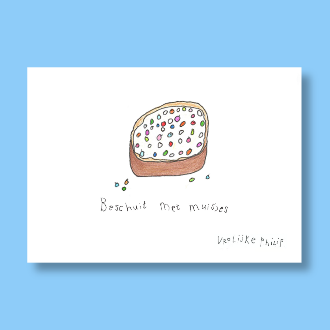 Beschuitje met gekleurde muisjes