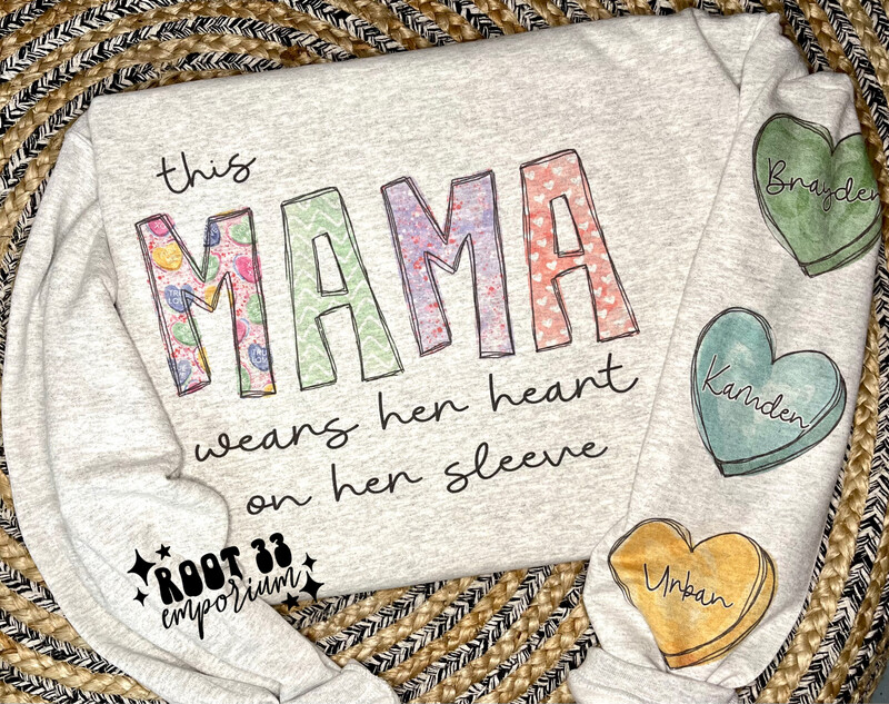 Personalized Valentines HEART on Sleeve PREORDER