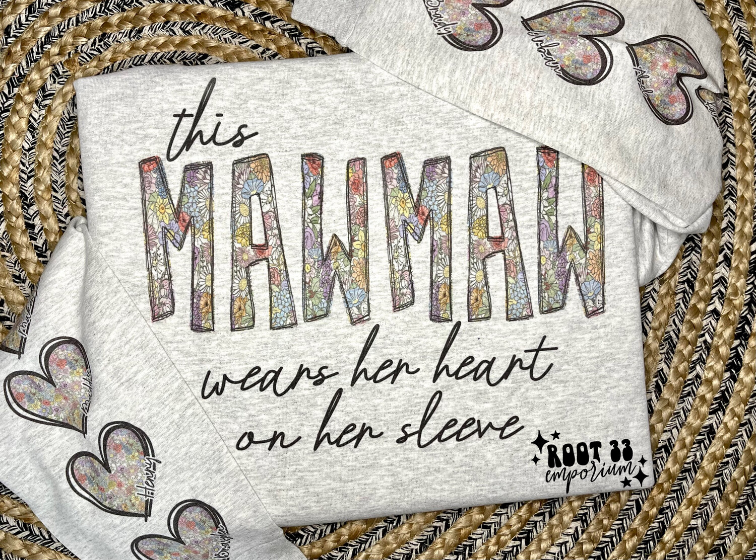 Floral Mama Grandma Heart On Sleeve PRE ORDER