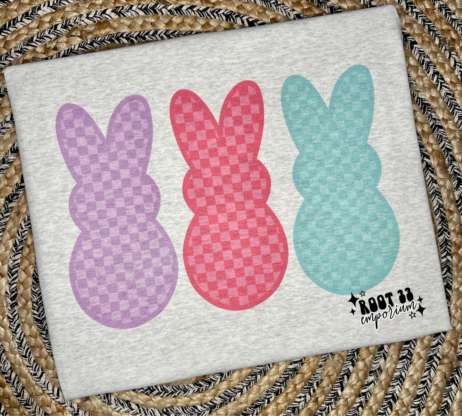 Checkered Bunny Trio