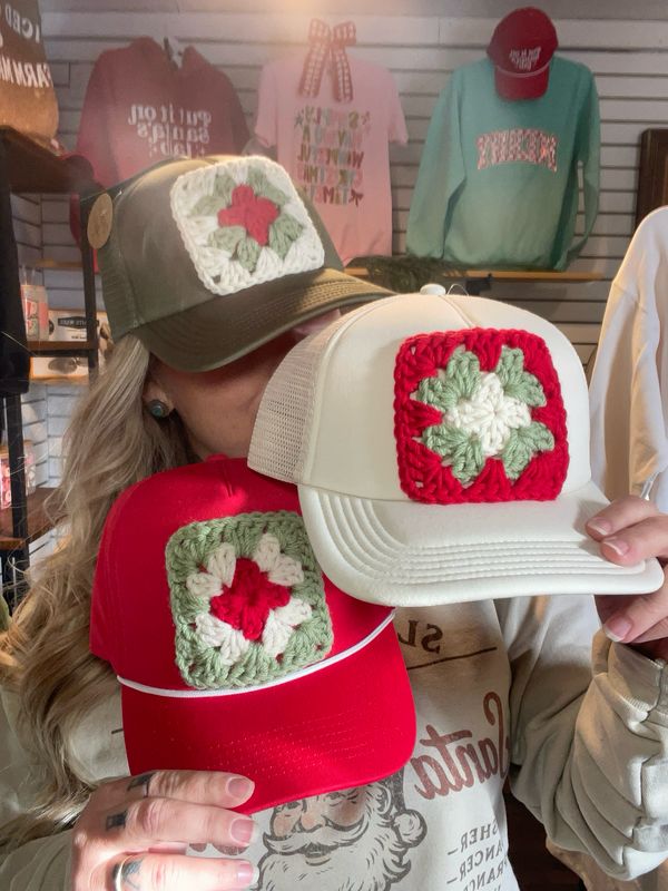 Christmas Granny Square Hat