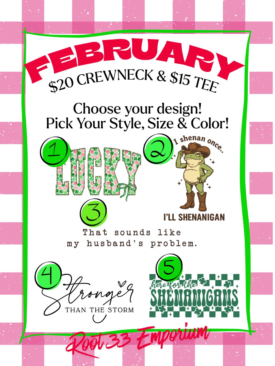 Monthly Crewneck Tee Sale FEBRUARY