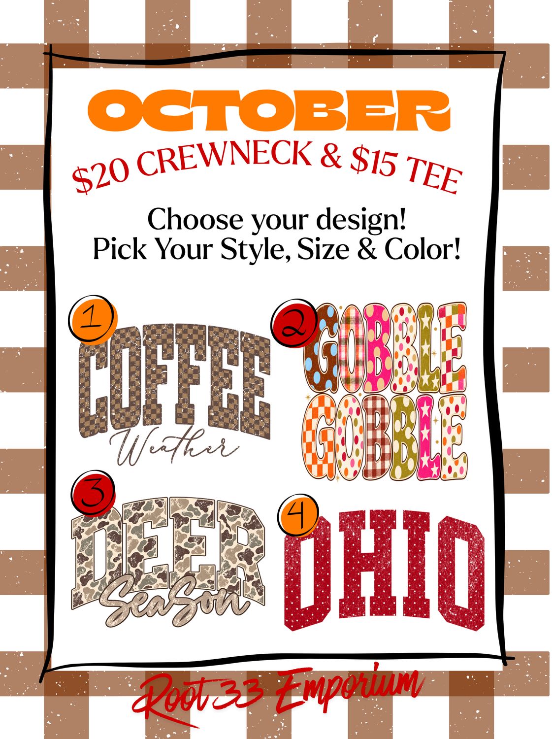 Monthly Crewneck Tee Sale OCTOBER