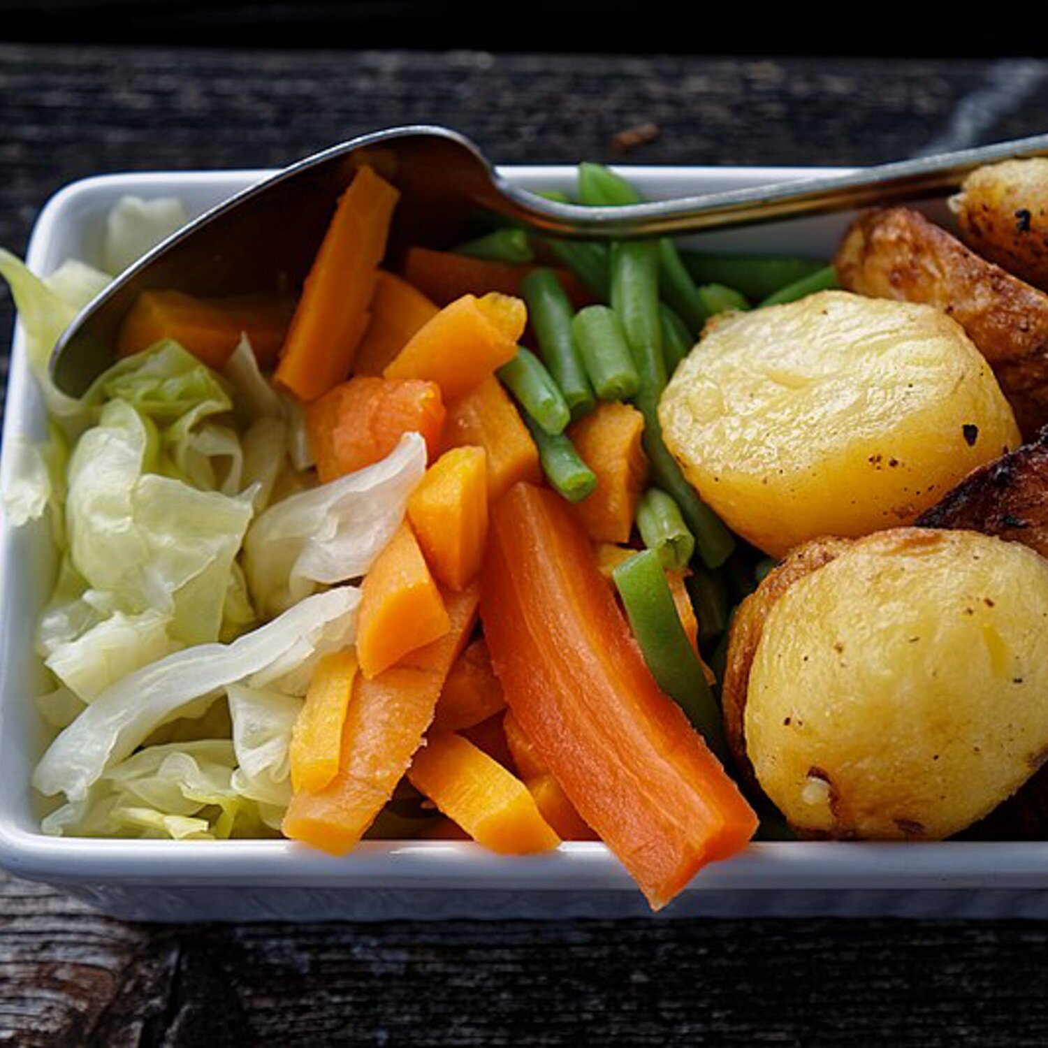 Boiled Cabbage, Carrots, and Potatoes