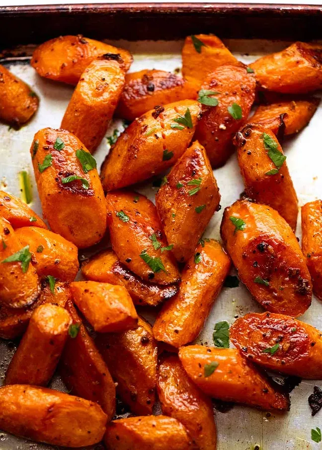 Roasted Local Carrots with Pomegranate