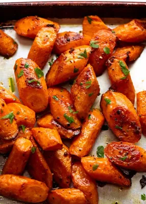 Roasted Local Carrots with Pomegranate