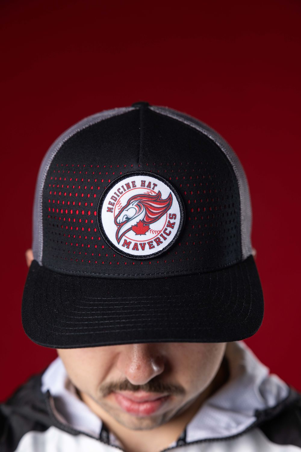 Blk/Grey/Red- Patch- Snapback