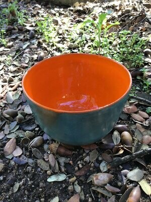 Cuenco azul/ naranja