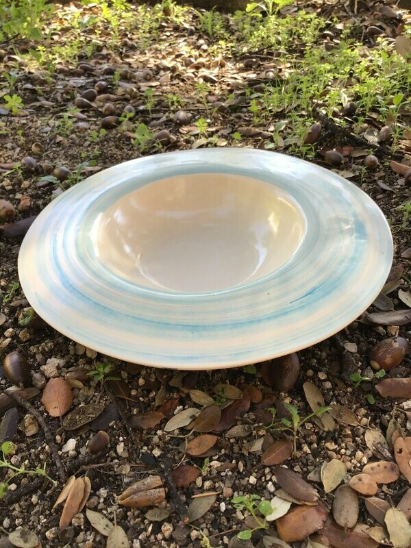 Plato hondo Azul claro.   24 cm x 3.5 cm.