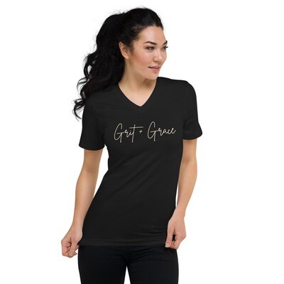 Grit + Grace Unisex Short Sleeve V-Neck T-Shirt