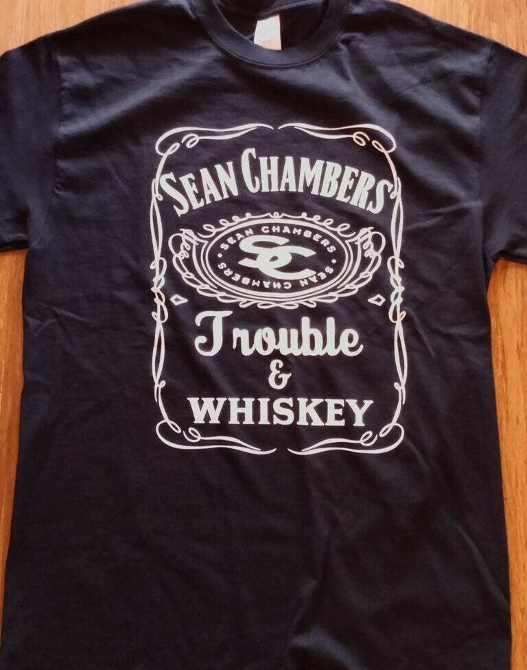 Shirt Cotton Tee &quot;Trouble &amp; Whiskey&quot;