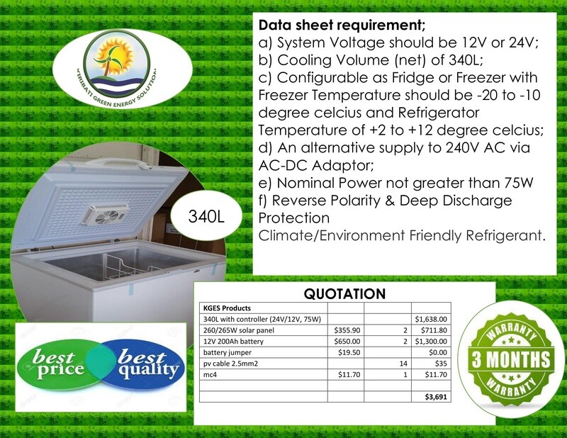 Solar Freezer Set 340 Liter