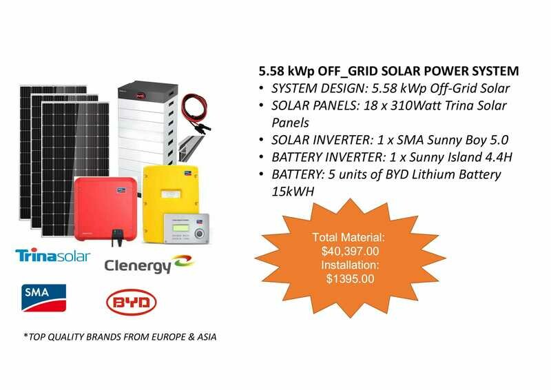5.58kWp Off Grid Solar Power System