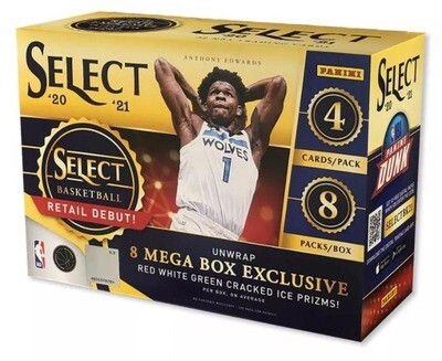 2020/21 Panini Select Basketball Mega Box (Red, White, Green Cracked Ice Prizms)