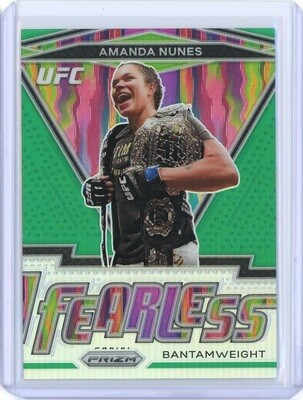 2021 Panini Prizm UFC Amanda Nunes Fearless Green Prizm Card #16