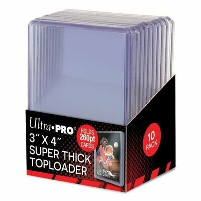 Ultra Pro 3" x 4" 180pt Super Thick Toploader Card Protectors - 10 Pack