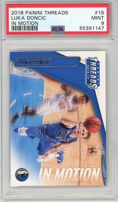 2018-19 Panini Threads Luka Doncic In Motion Card #15 PSA 9 MINT