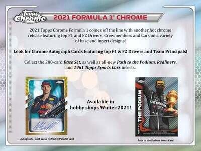 2021 Topps Formula 1 Chrome Racing Hobby Box**PRE-ORDER**