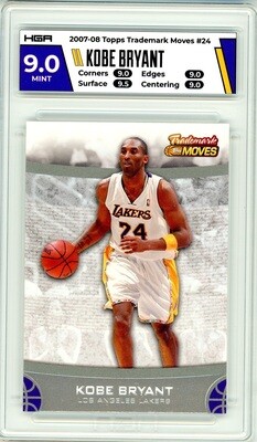2007-08 Topps Basketball Kobe Bryant Trademark Moves Card #24 HGA 9.0 MINT