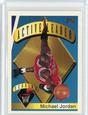 1995-96 Topps Basketball Michael Jordan Active Leader Scoring Card #1
