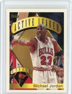 1995-96 Topps Basketball Michael Jordan Active Leader Steals Card #4