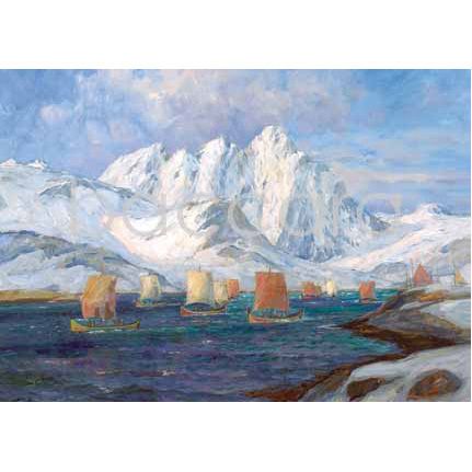 2035 kunstkort 12x17 cm 5-pakk