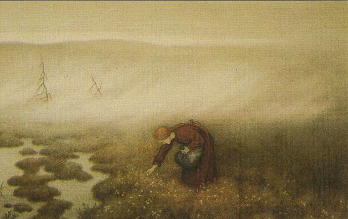 Minikort doble 9x6cm Th. Kittelsen