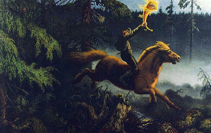 Minikort doble 9x6cm Th. Kittelsen