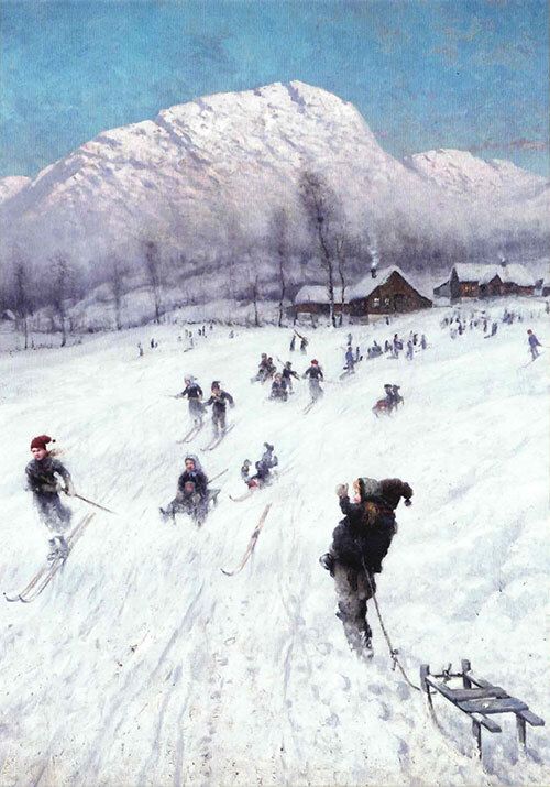 2058 kunstkort 12x17 cm 5-pakk