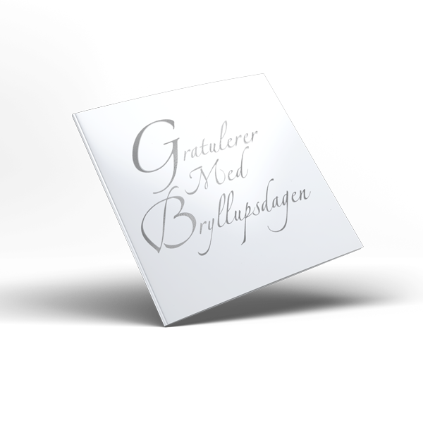 White Satin Bryllup Gratulerer  12x12cm