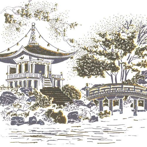 Noel Tatt Doble kort 12x12cm 6 pakk