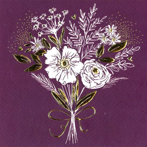 Noel Tatt Doble kort 12x12cm 6 pakk