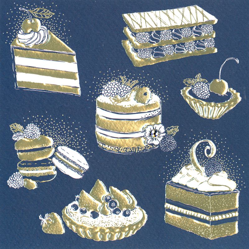 Noel Tatt Doble kort 12x12cm 6 pakk