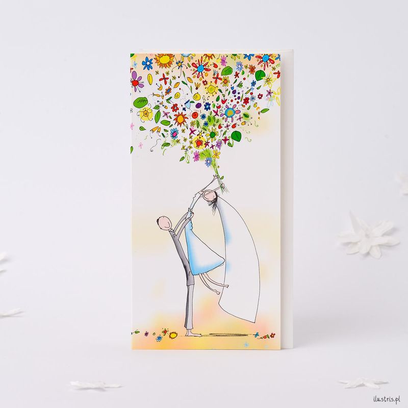 Ilustris Bryllupskort 9x17cm