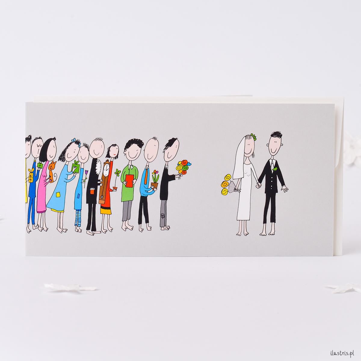 Ilustris Bryllupskort 9x17cm