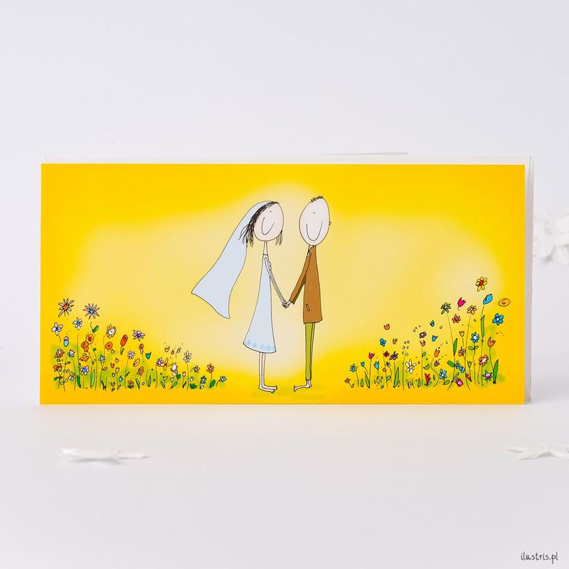 Ilustris Bryllupskort 9x17cm