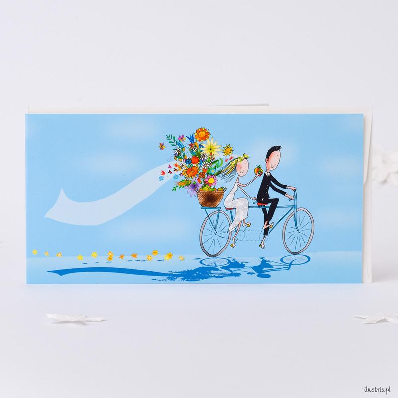 Ilustris Bryllupskort 9x17cm