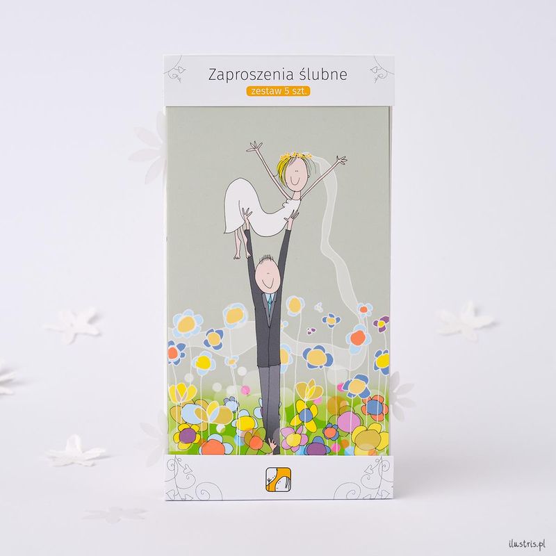 Ilustris Bryllupskort 9x17cm