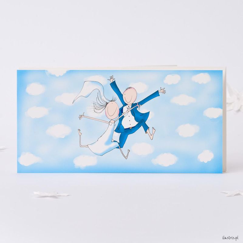 Ilustris Bryllupskort 9x17cm