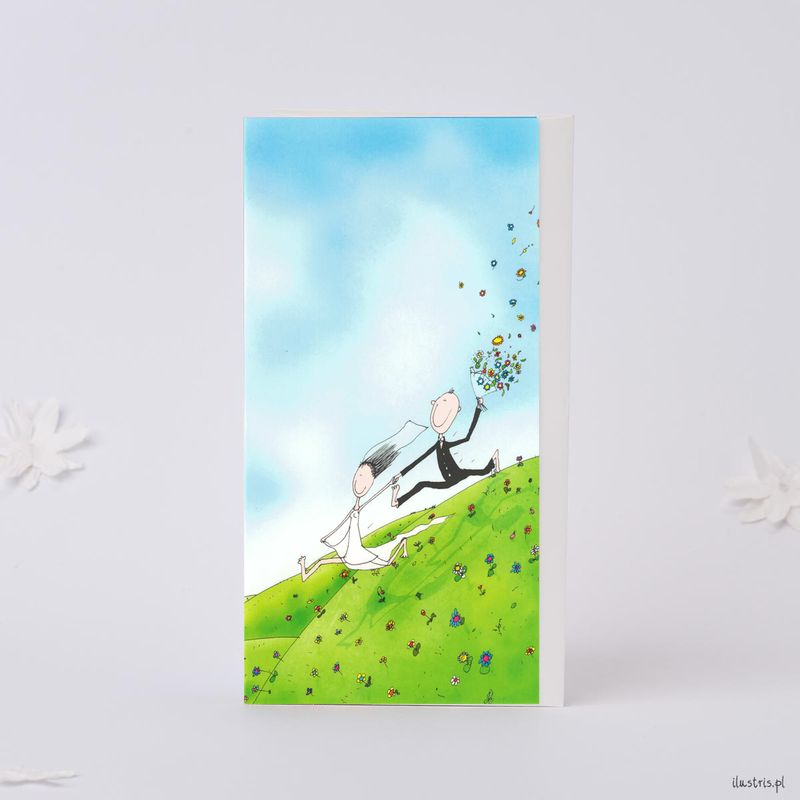 Ilustris Bryllupskort 9x17cm