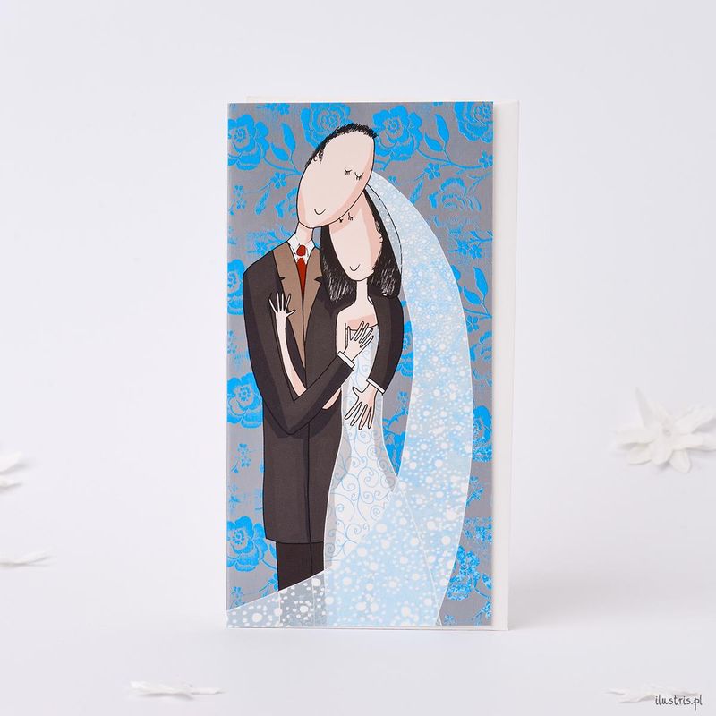 Ilustris Bryllupskort 9x17cm