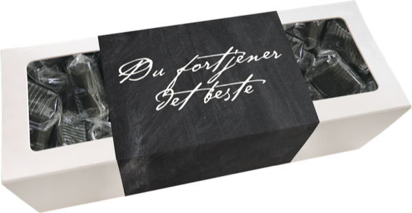 Karamell Norsk Tekst "Du fortjener det beste" Lakris