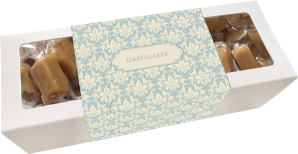 Karamell Norsk Tekst "Gratulerer"