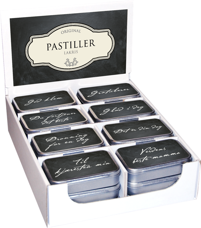Pastiller i metallboks 24-pakk