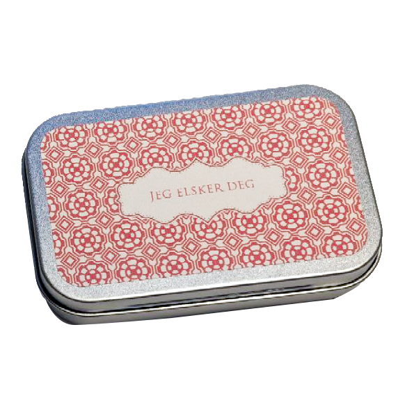Pastiller i metallboks "Jeg elsker deg"