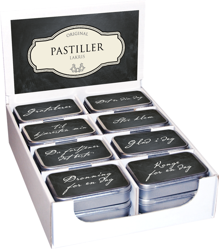 Pastiller i metallboks 24-pakk