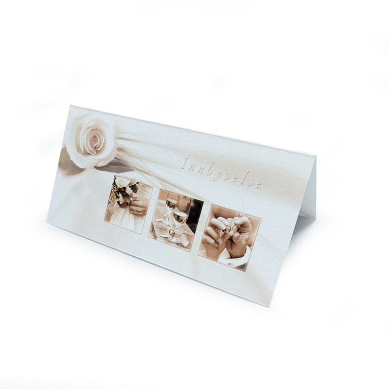 Doble Bryllupsinvitasjoner med konvolutt 175x85mm