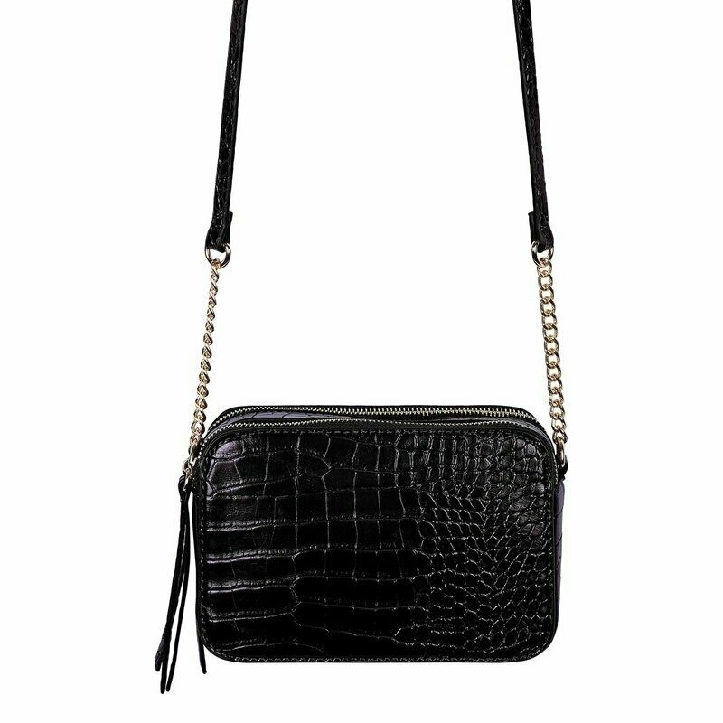 Croco Bag Rectangle Black