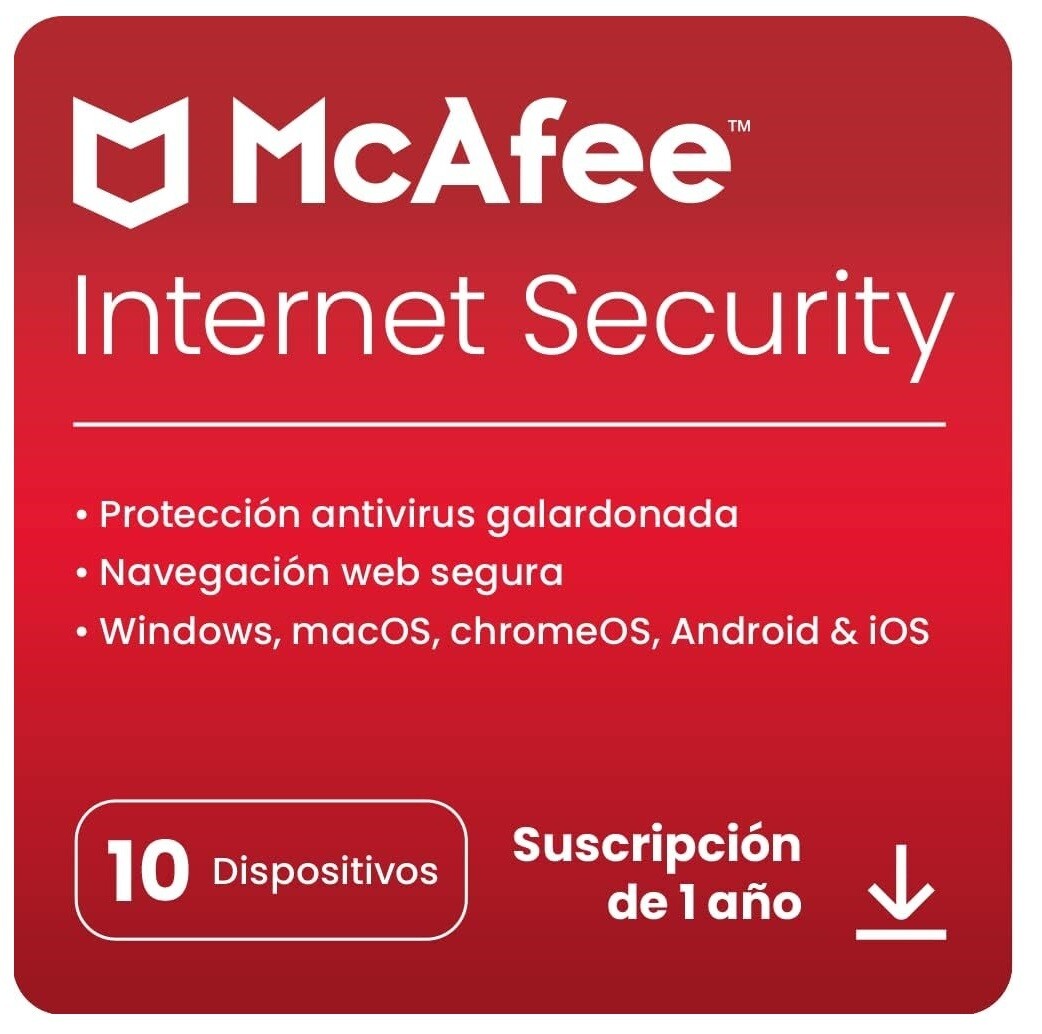 PIN McAfee Internet Security 10 Dispositivos 1Año