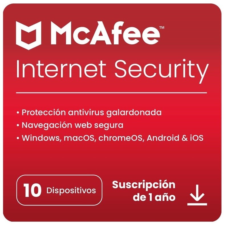 PIN McAfee Internet Security 10 Dispositivos 1Año